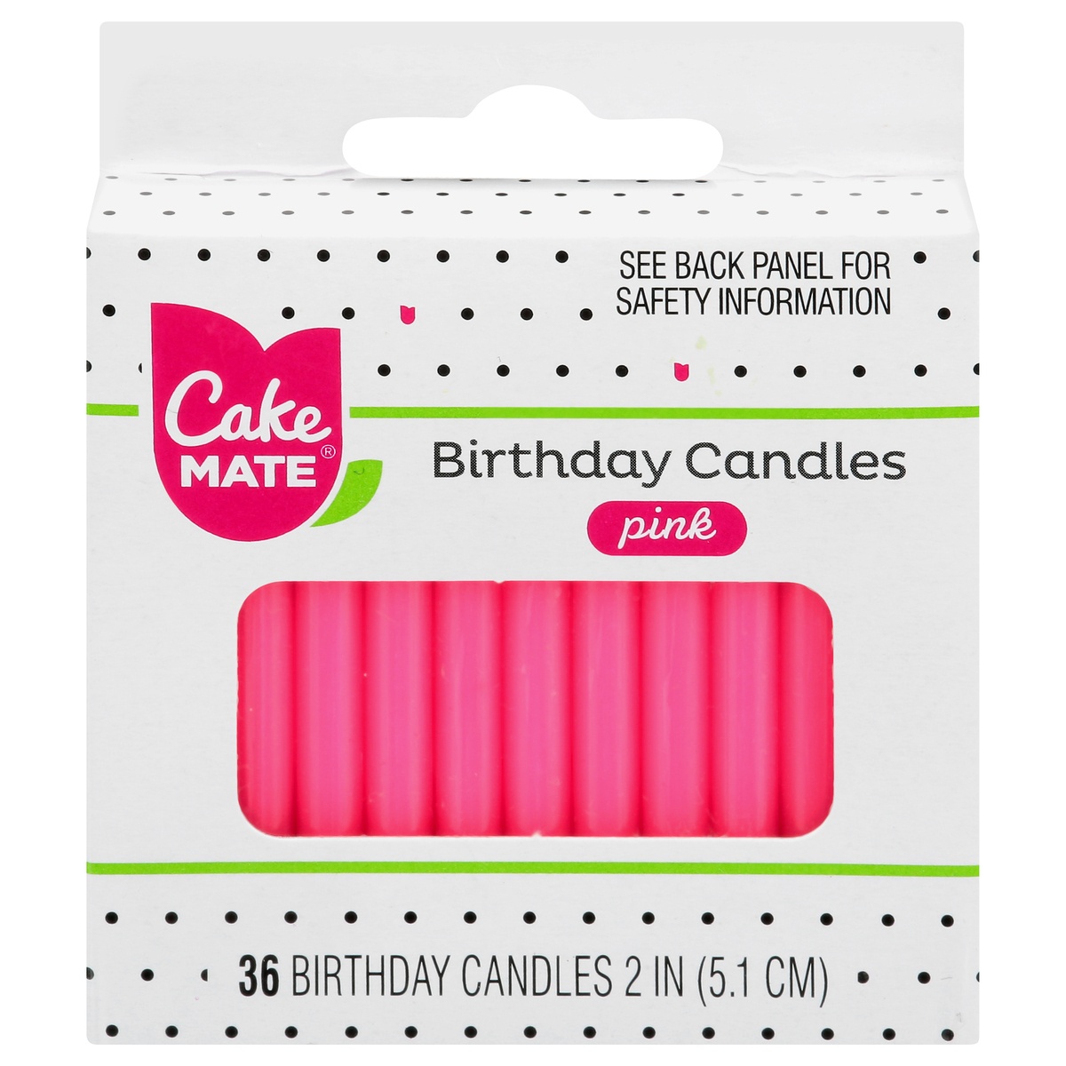 slide 1 of 1, Cake Mate 2 Inch Pink Birthday Candle 36 ea, 36 ct