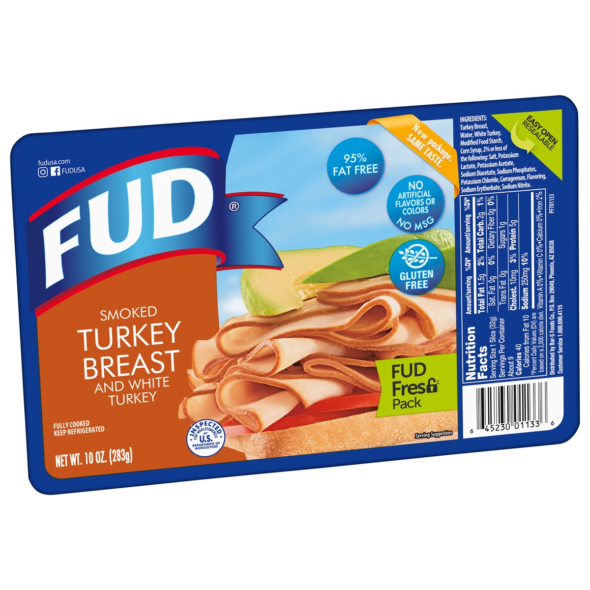 slide 8 of 9, FUD Smoked Turkey Breast 10 oz, 10 oz