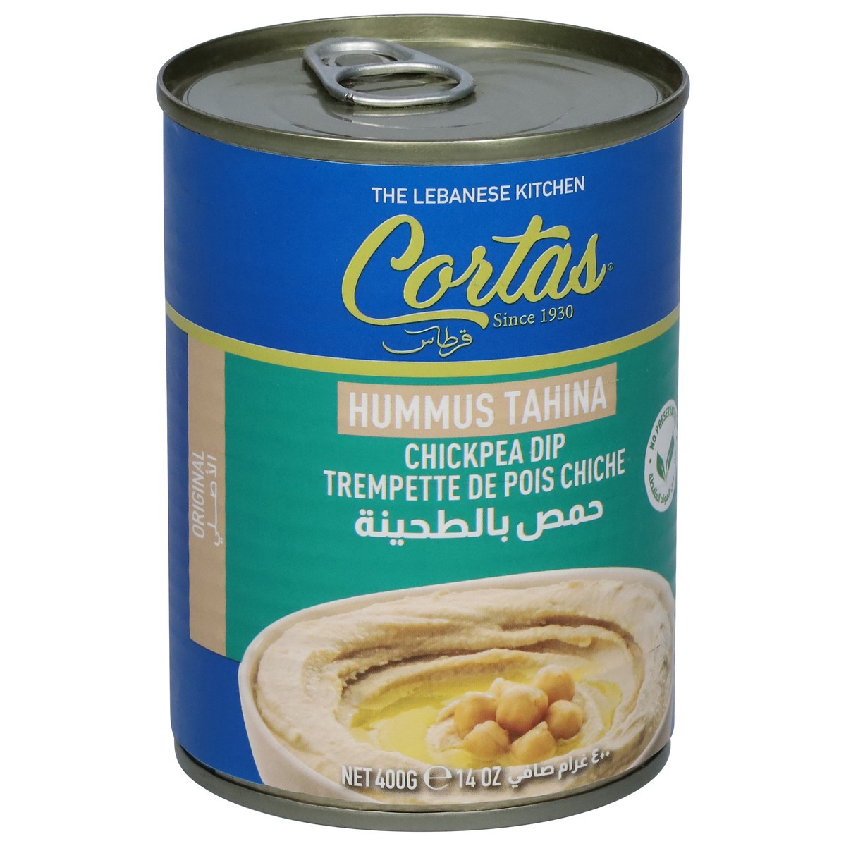 slide 3 of 14, Cortas Original Hummus Tahina Chickpea Dip 400 g, 14 oz
