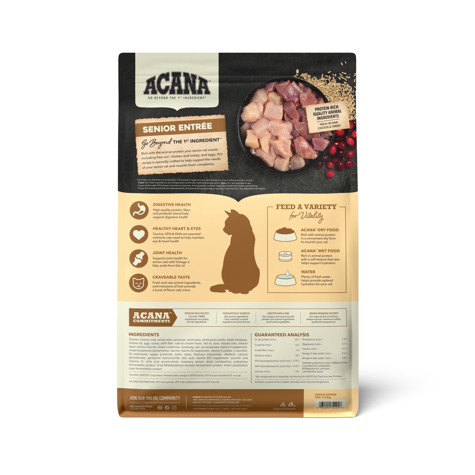 slide 5 of 5, ACANA Senior Entrée Cat 4LB, 4 lb