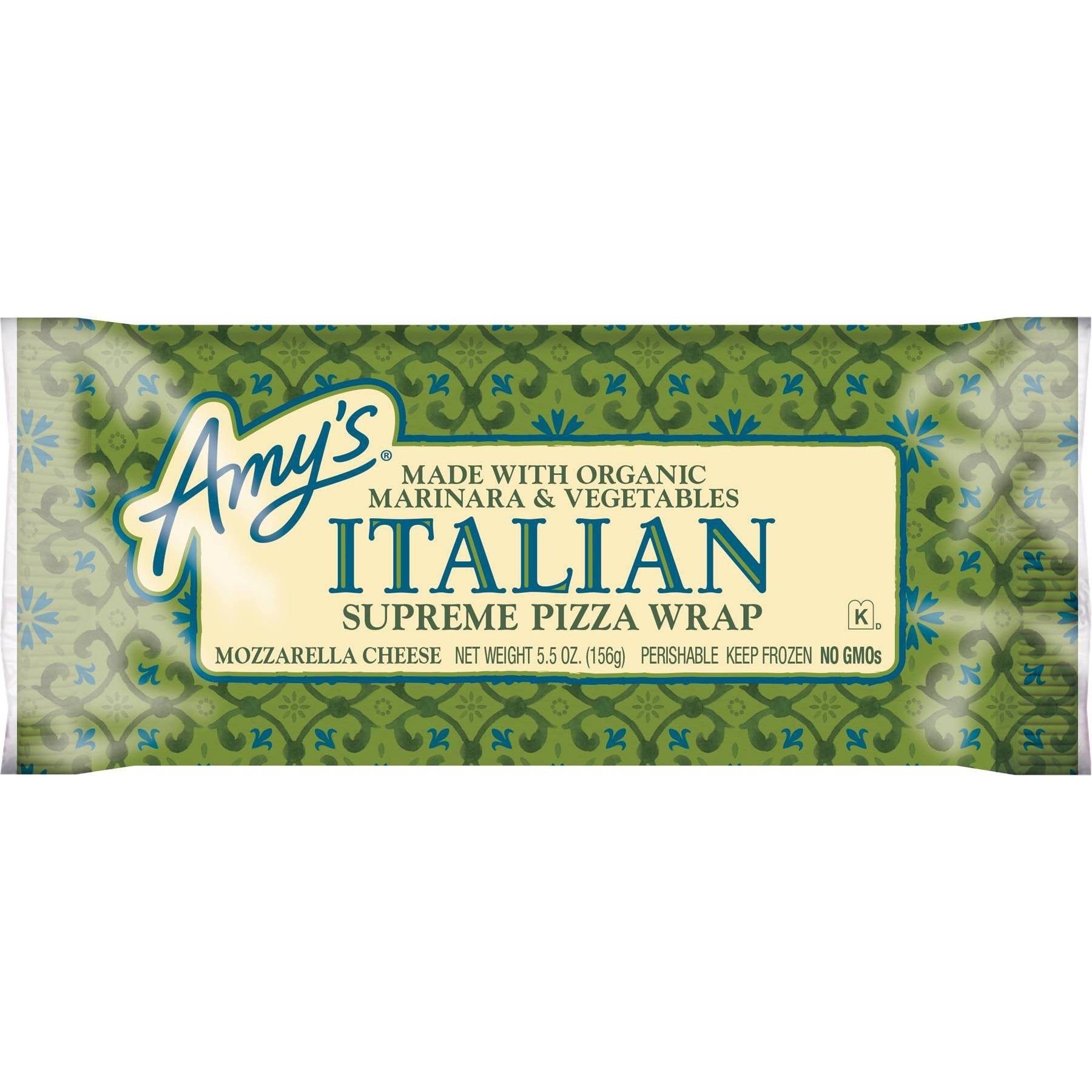 slide 1 of 10, Amy's Italian Supreme Pizza Wrap, 5.5 oz