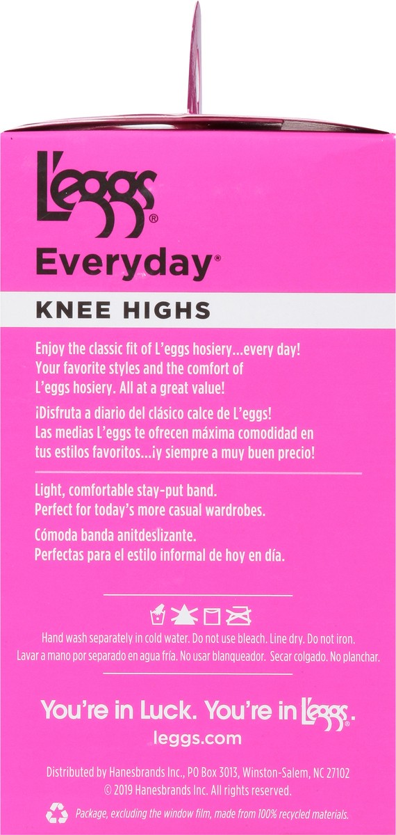 slide 9 of 12, L'eggs Everyday Jet Black Knee Highs One Size Plus Size Extra Value 10 ea, 10 ct