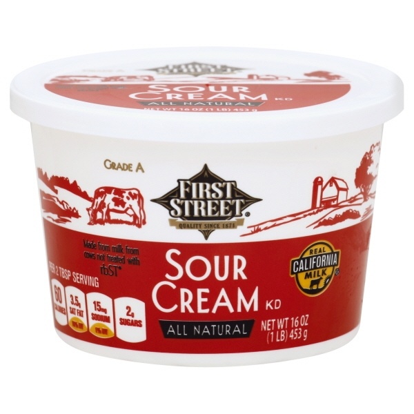 slide 1 of 1, First Street Sour Cream, 16 oz