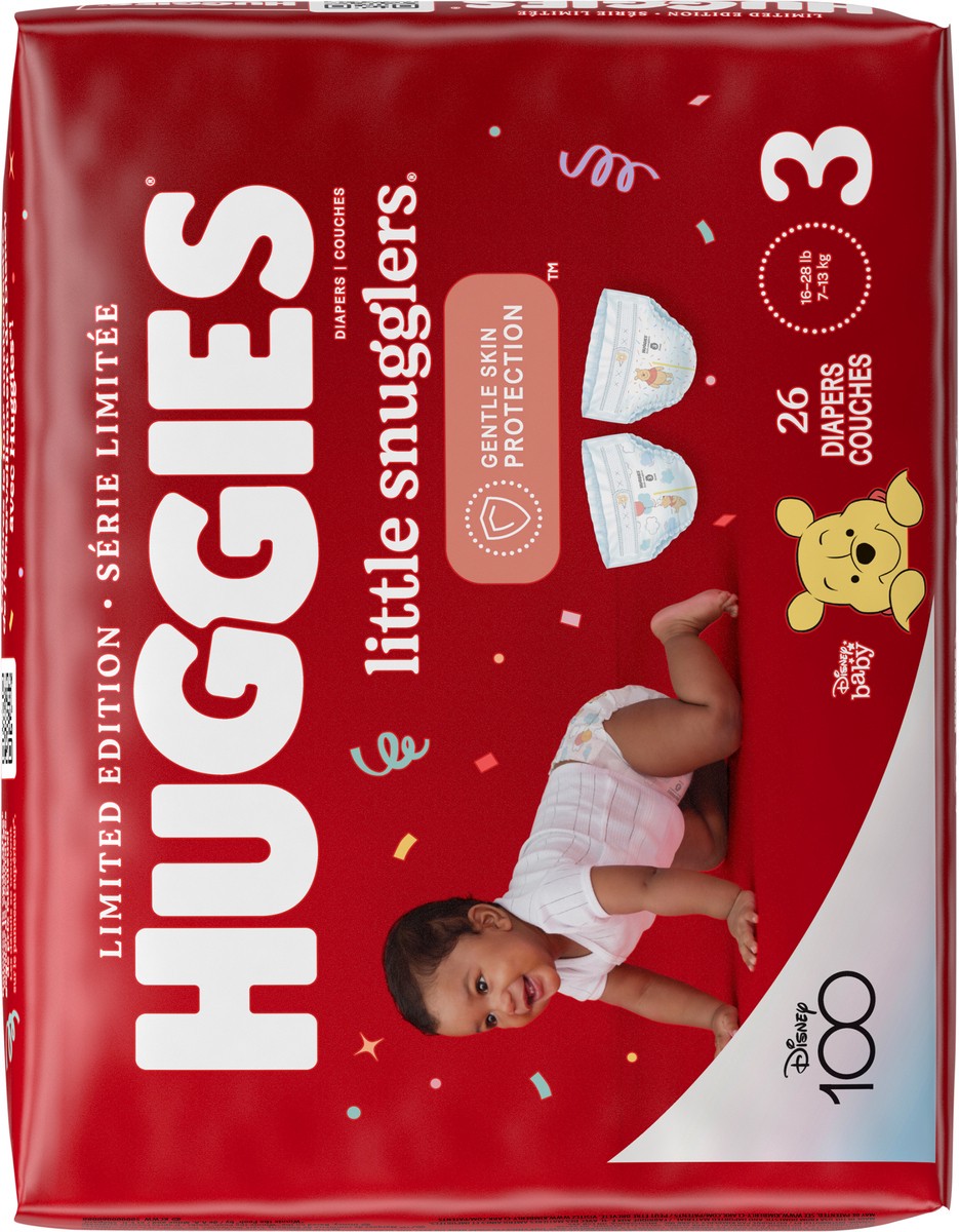 slide 4 of 9, Huggies Little Snugglers Size 3 Diapers, 26 ct