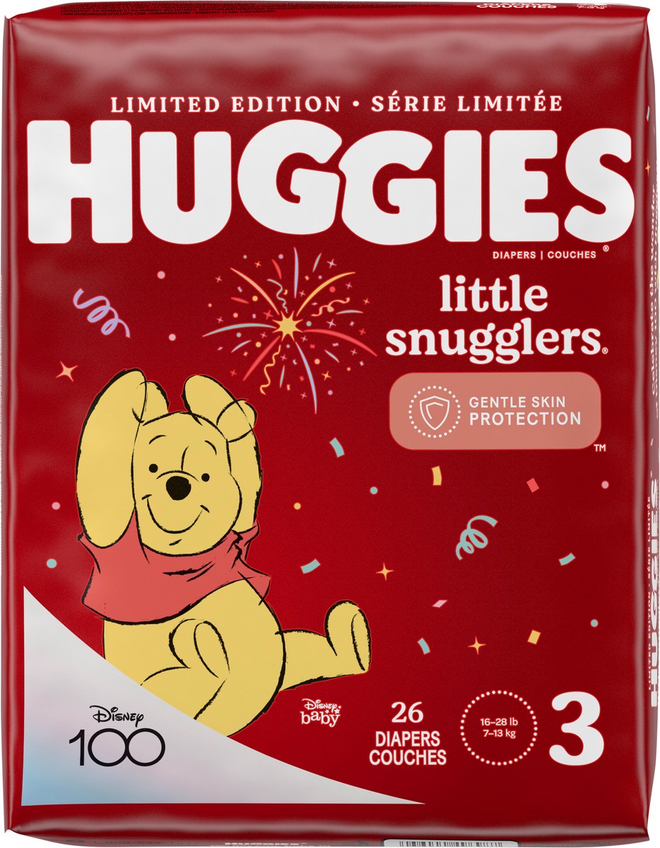 slide 3 of 9, Huggies Little Snugglers Size 3 Diapers, 26 ct