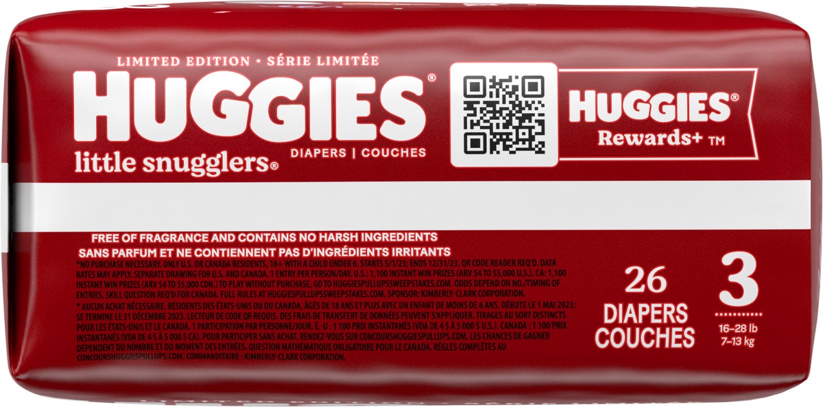 slide 9 of 9, Huggies Little Snugglers Size 3 Diapers, 26 ct