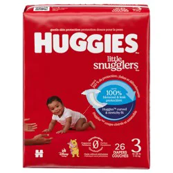 Huggies Little Snugglers Baby Diapers, Size 3 (16-28 lbs), 26 Ct