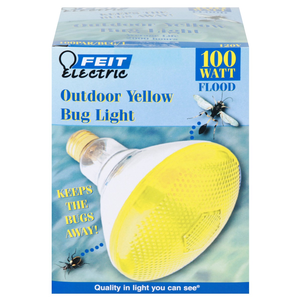 slide 1 of 11, Feit Electric 100 Watt Outdoor Yellow Flood Bug Light 1 ea, 1 ct