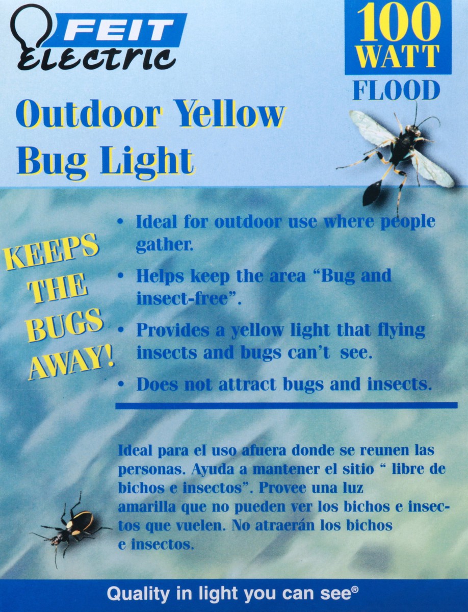 slide 8 of 11, Feit Electric 100 Watt Outdoor Yellow Flood Bug Light 1 ea, 1 ct
