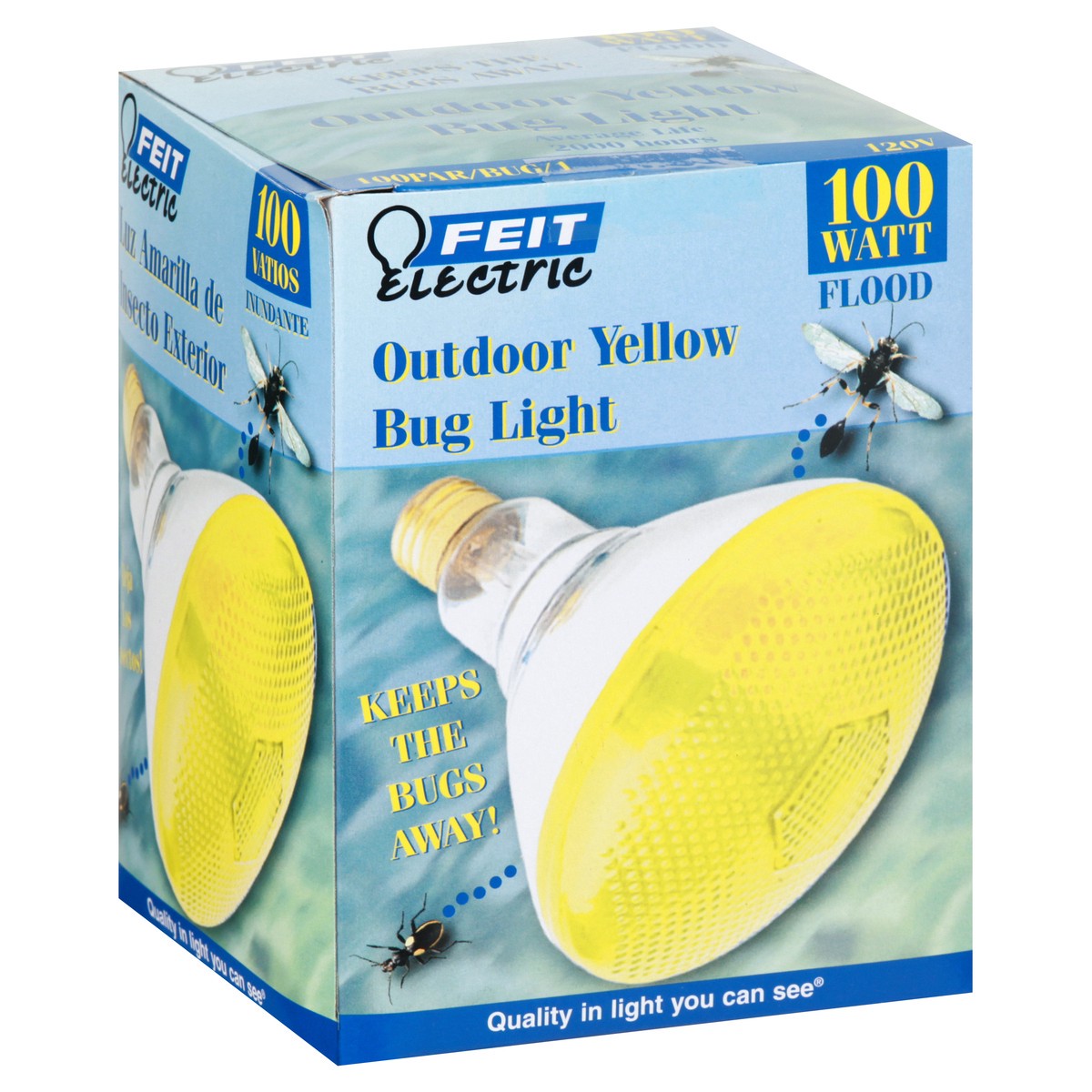 slide 10 of 11, Feit Electric 100 Watt Outdoor Yellow Flood Bug Light 1 ea, 1 ct