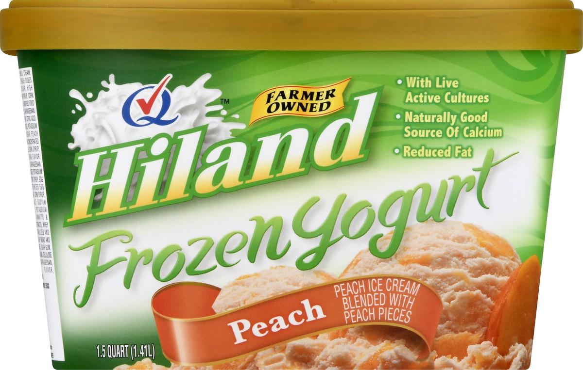 slide 1 of 13, Hiland Dairy Peach Frozen Yogurt 1.5 qt, 1.5 qt