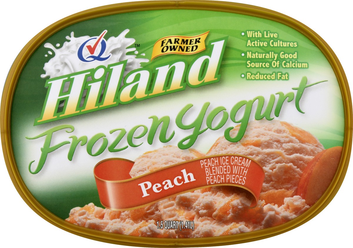 slide 8 of 13, Hiland Dairy Peach Frozen Yogurt 1.5 qt, 1.5 qt