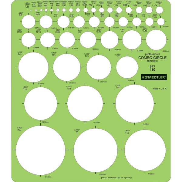 slide 1 of 2, STAEDTLER Mars Template, Circle Combo, 1 ct