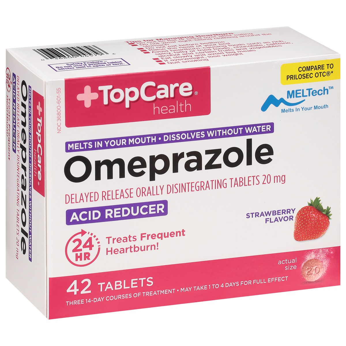 slide 2 of 9, TopCare Acid Reducer, Orally Disintegrating Tablets, Strawberry Flavor, 42 ct