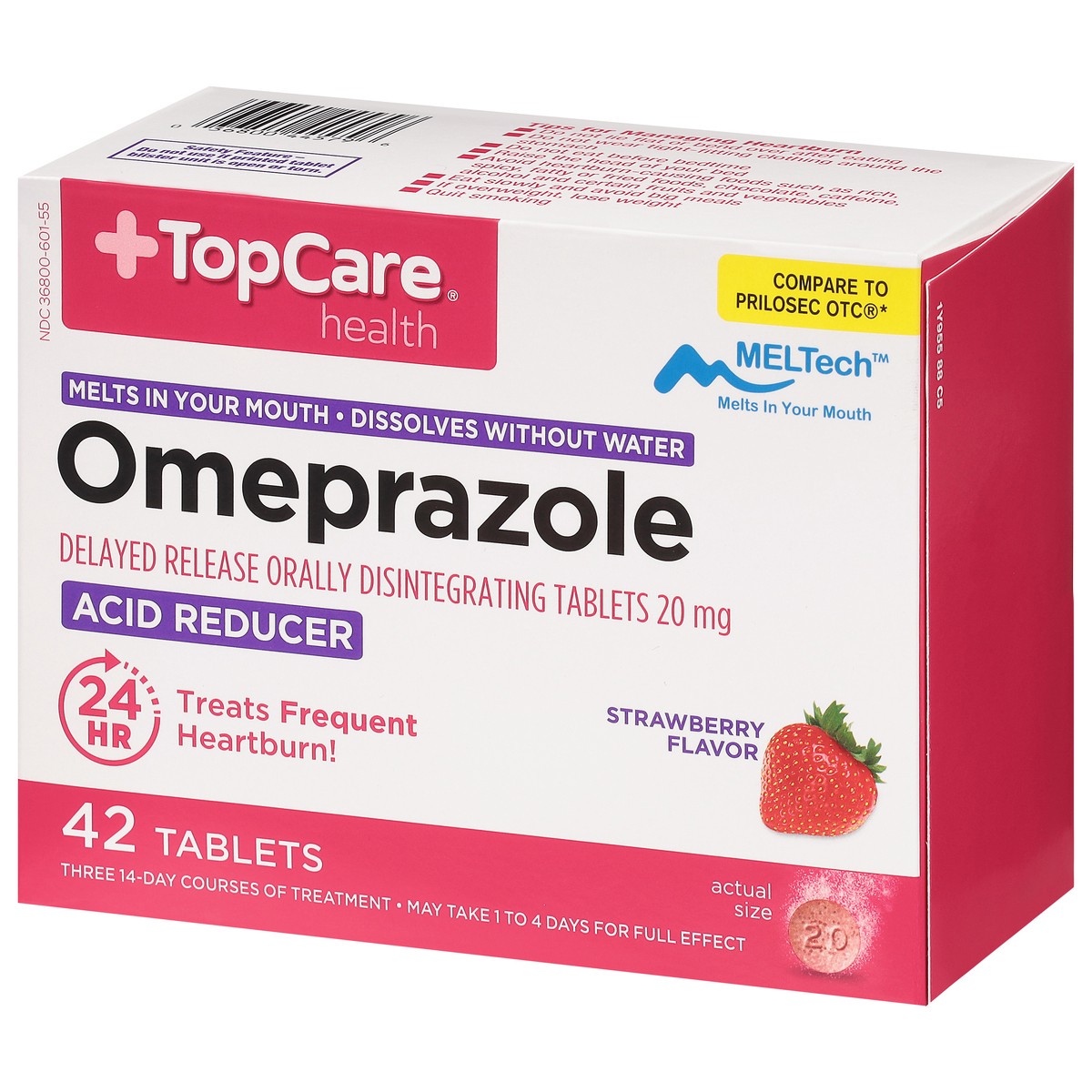 slide 3 of 9, TopCare Acid Reducer, Orally Disintegrating Tablets, Strawberry Flavor, 42 ct