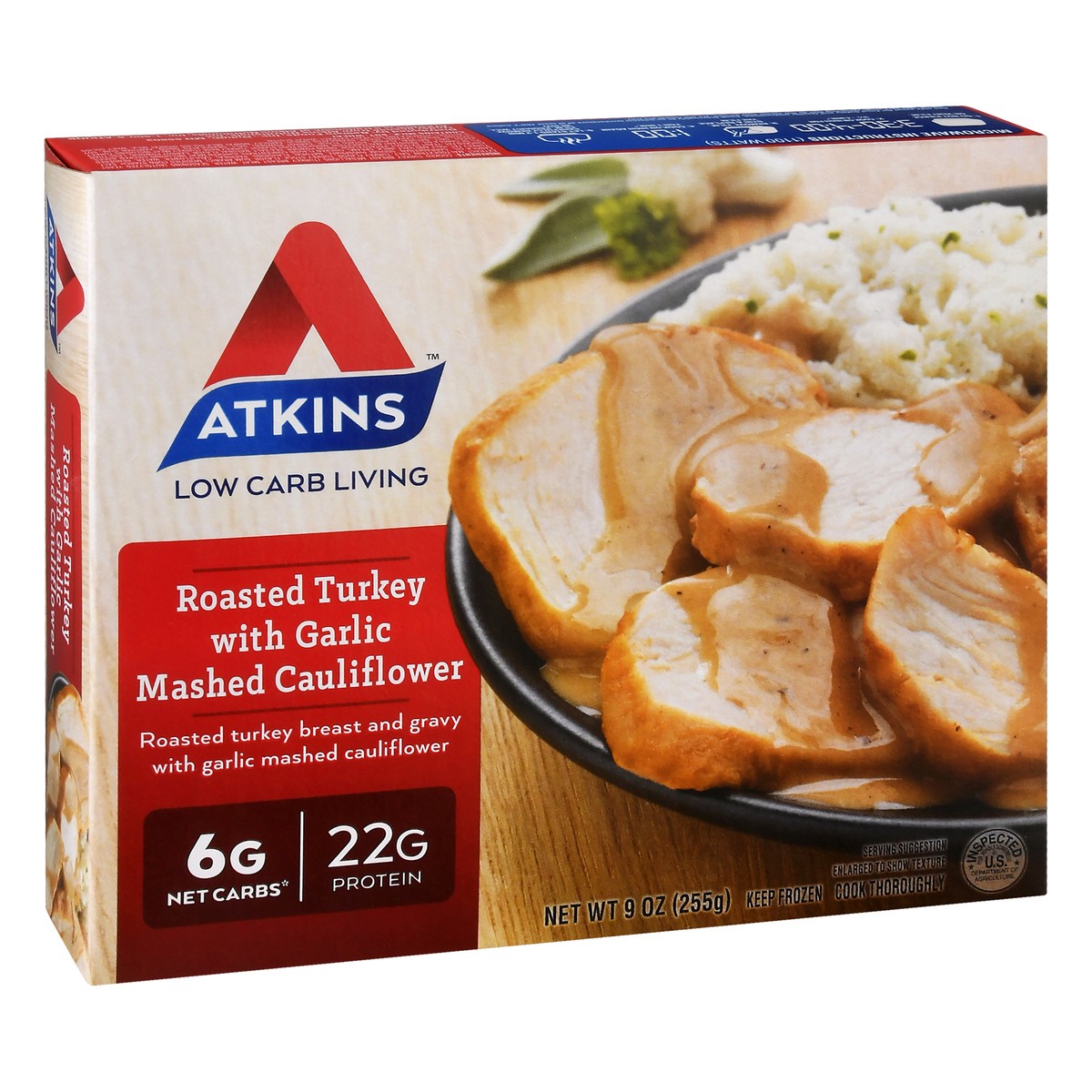 slide 9 of 9, Atkins Roasted Turkey with Garlic Mashed Cauliflower, 9 oz