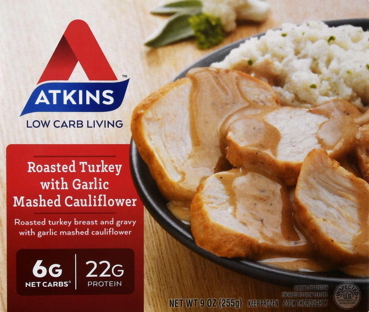 slide 1 of 9, Atkins Roasted Turkey with Garlic Mashed Cauliflower, 9 oz