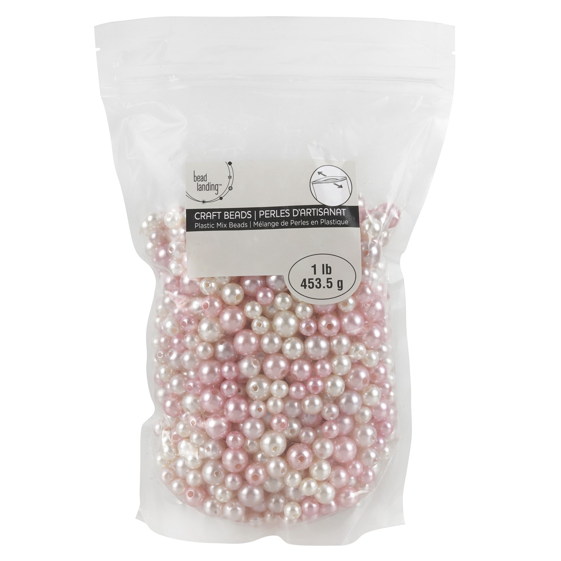 slide 2 of 3, Ivory & Pink Plastic Pearl Round Beads By Bead Landing, 8mm-12mm