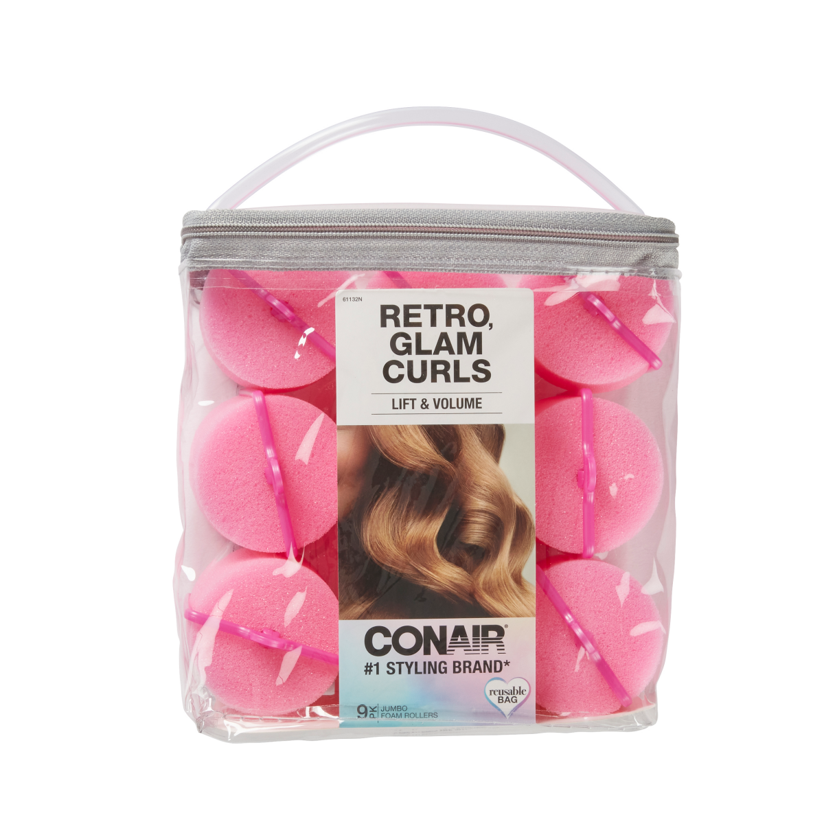 slide 1 of 5, Conair Big Curl Foam Rollers, 9 ct