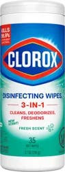 Clorox Disinfecting Cleaning Wipes, Bleach Free, Fresh Scent, 35 Count