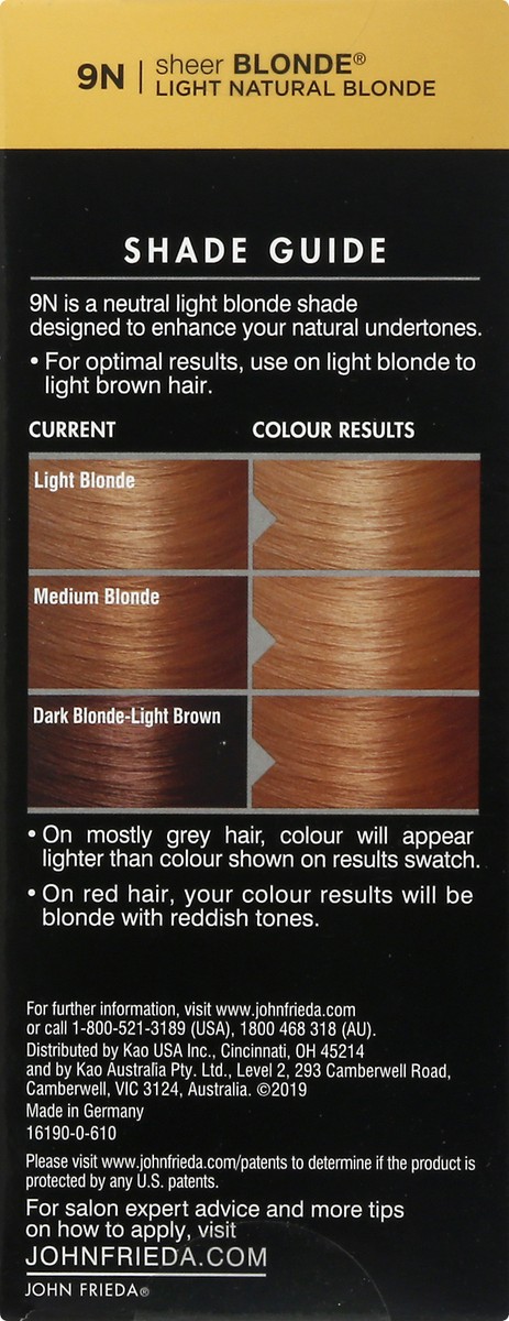 slide 3 of 9, John Frieda Blonde Permanent Precision Foam Hair Color, Blonde Hair Dye, 9N Light Natural Blonde Hair Color Kit, 1 Application, 1 ct