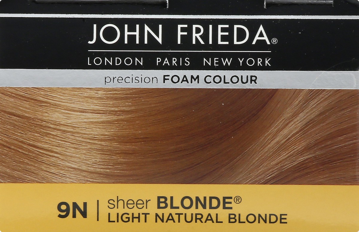 slide 9 of 9, John Frieda Blonde Permanent Precision Foam Hair Color, Blonde Hair Dye, 9N Light Natural Blonde Hair Color Kit, 1 Application, 1 ct