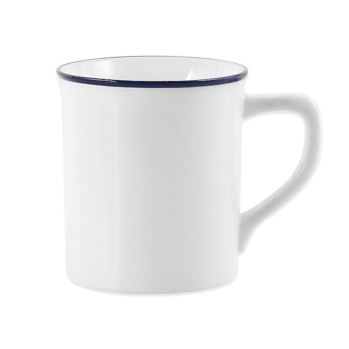 slide 1 of 1, Everyday White by Fitz and Floyd Blue Rim Mug, 1 ct