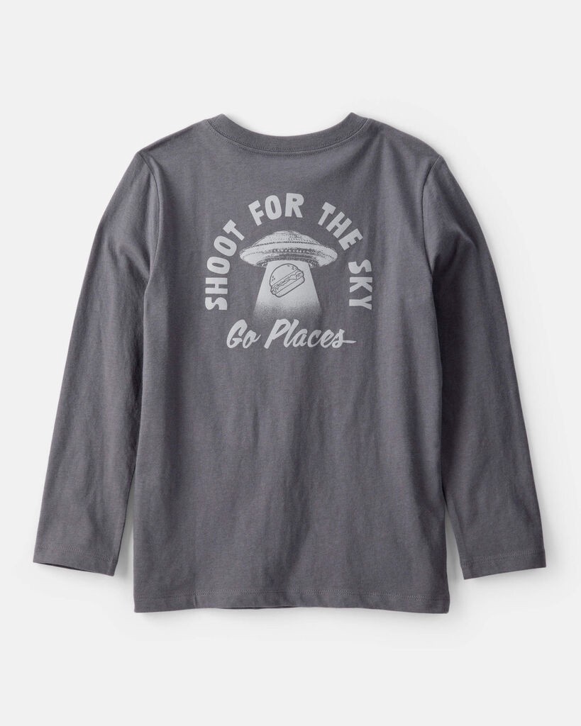 slide 4 of 4, Carter's Boys Shoot For The Sky Long-Sleeve Graphic Tee - Grey Grey S, 1 ct