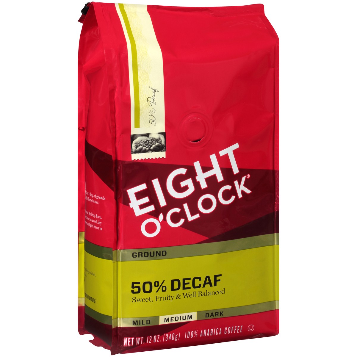 slide 2 of 4, Eight O'Clock Coffee 50% Decaf Medium Roast Ground Coffee 12 oz, 12 oz