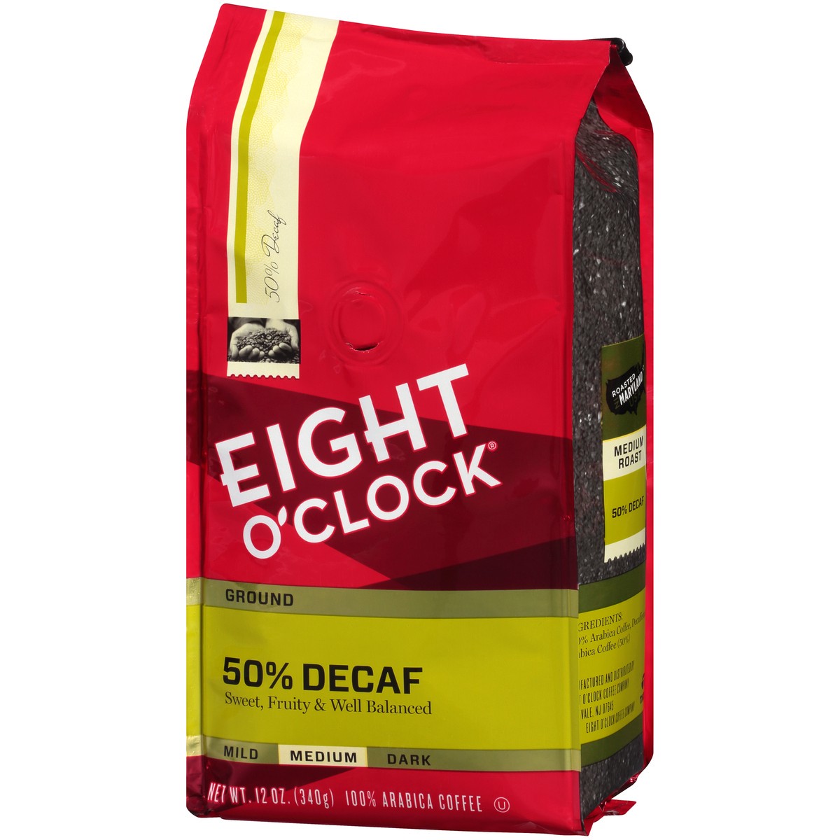 slide 3 of 4, Eight O'Clock Coffee 50% Decaf Medium Roast Ground Coffee 12 oz, 12 oz