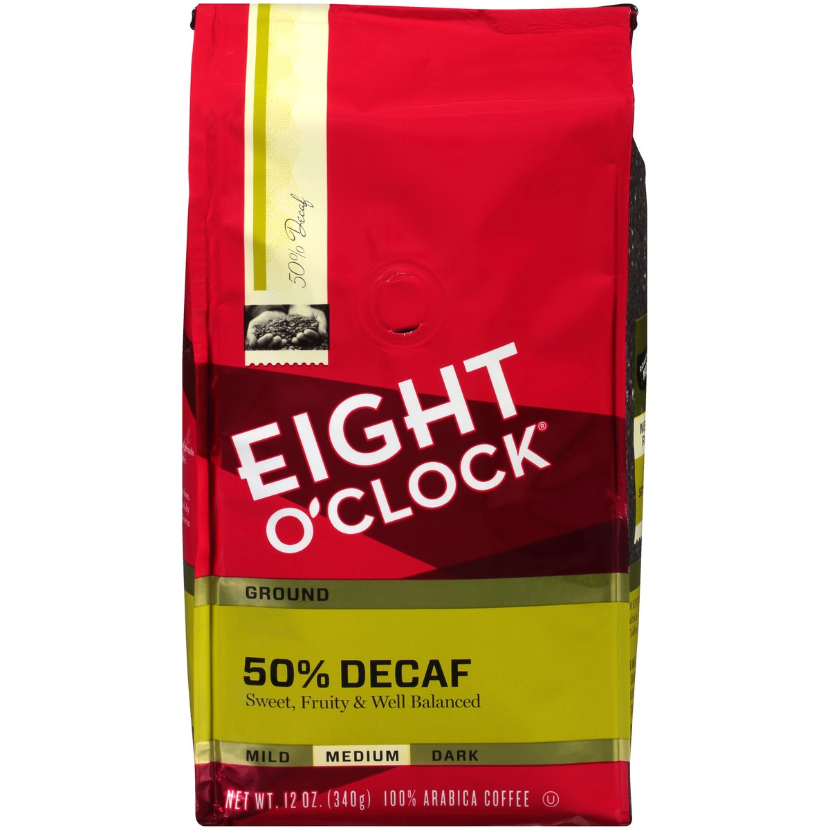 slide 1 of 4, Eight O'Clock Coffee 50% Decaf Medium Roast Ground Coffee 12 oz, 12 oz