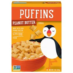 Puffins Peanut Butter Cereal, 11 OZ Box
