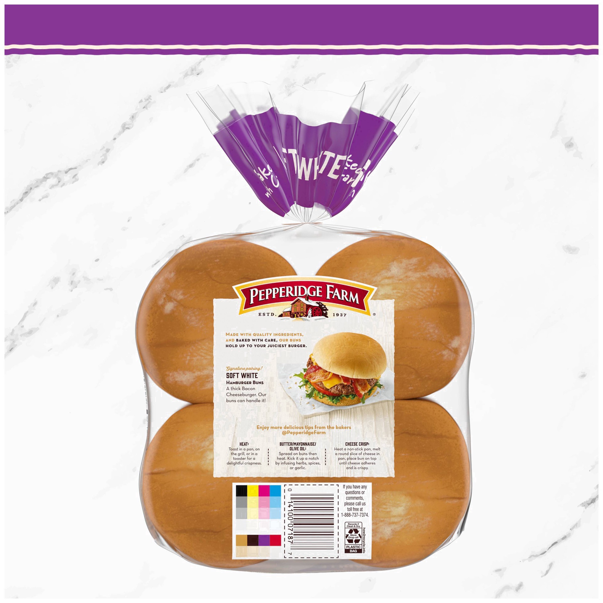 slide 100 of 125, Pepperidge Farm Soft White Hamburger Buns, 8-Pack Bag, 8 ct; 14.5 oz