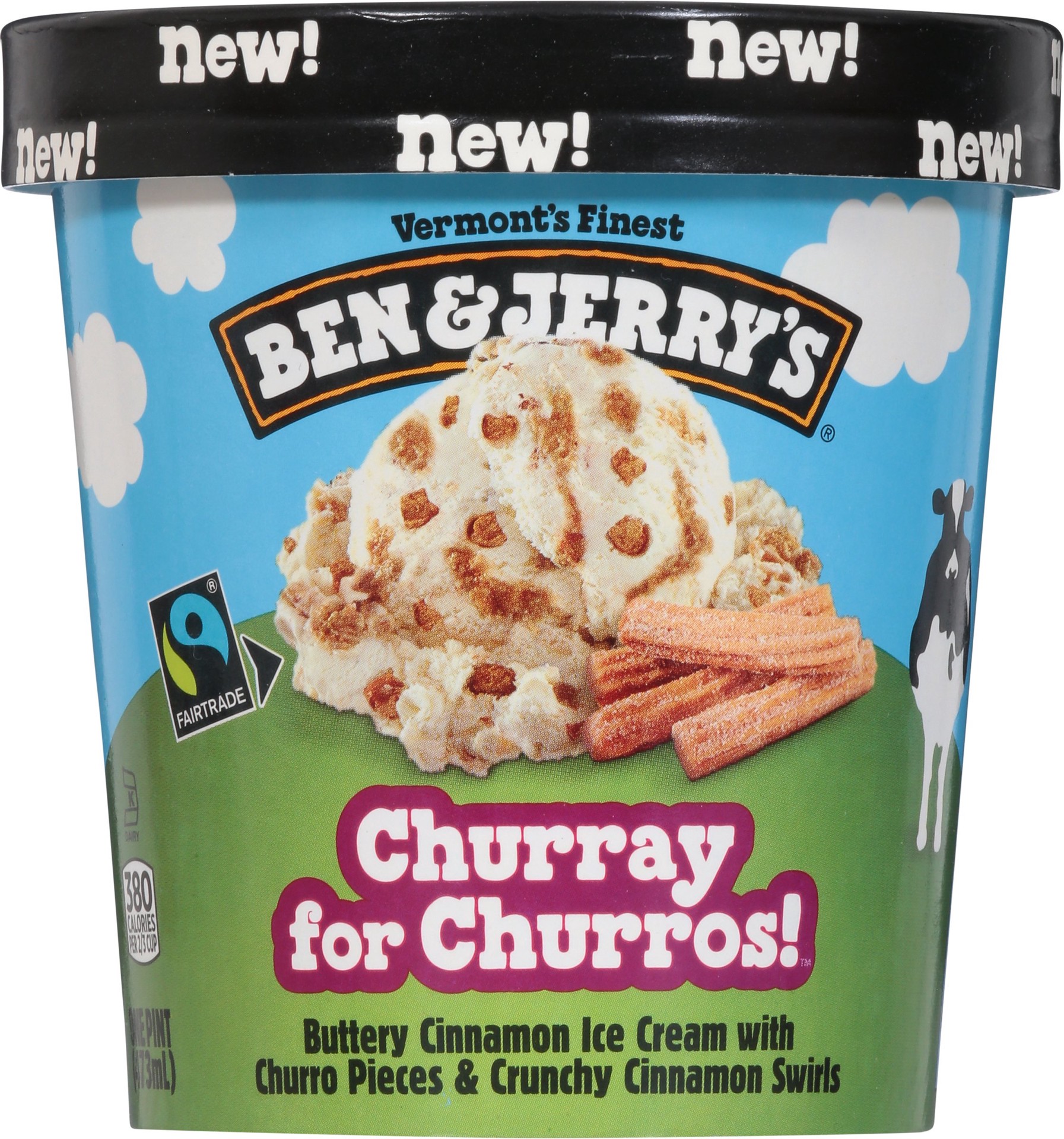 slide 1 of 1, Ben & Jerry's Churray For Churros! Cinnamon Ice Cream Pint, 16 oz