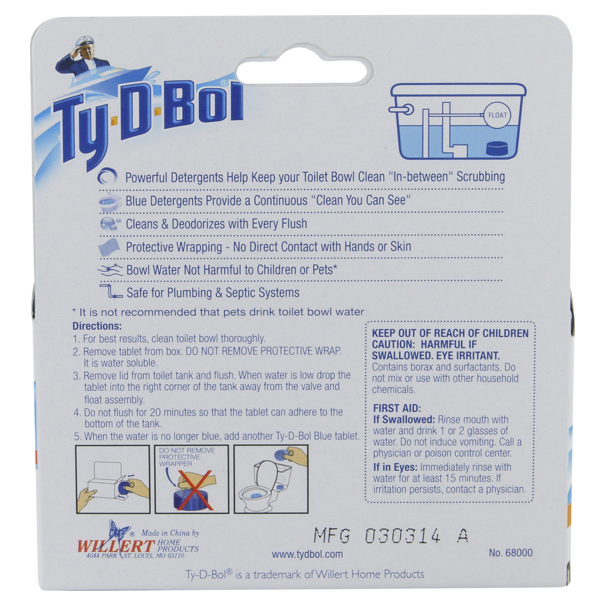 slide 4 of 4, Ty-D-Bol Blue Tablet Toilet Bowl Cleaner, 8.5 oz