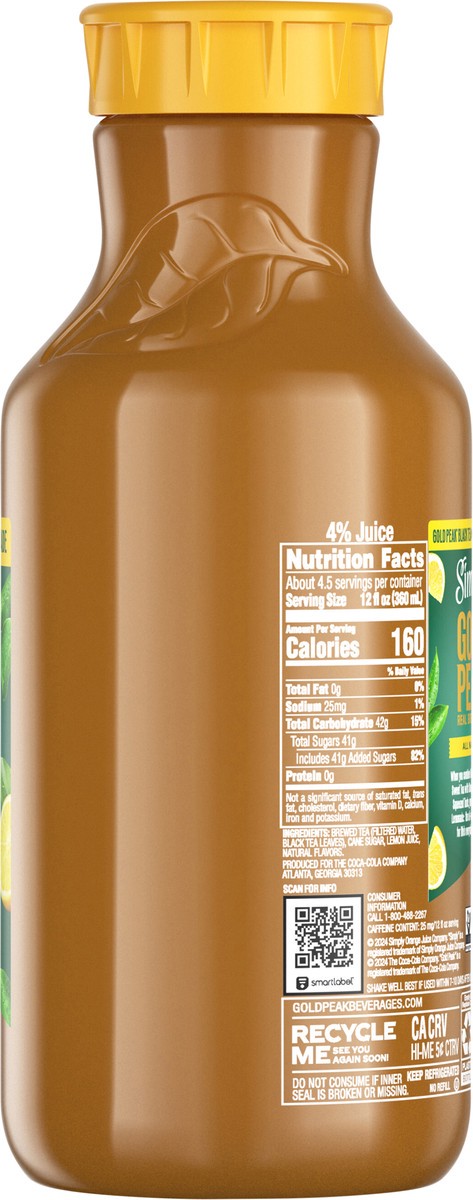 slide 6 of 11, Simply Gold Peak - Tea & Lemonade Bottle, 52 fl oz, 52 fl oz