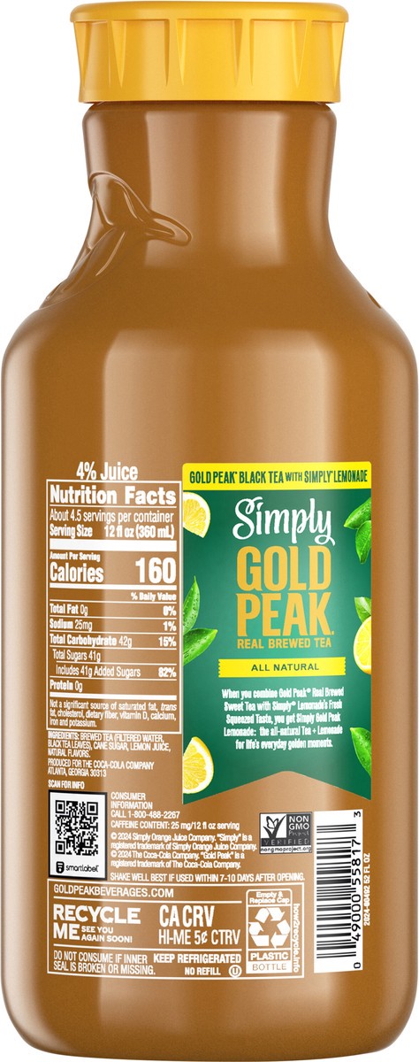 slide 7 of 11, Simply Gold Peak - Tea & Lemonade Bottle, 52 fl oz, 52 fl oz