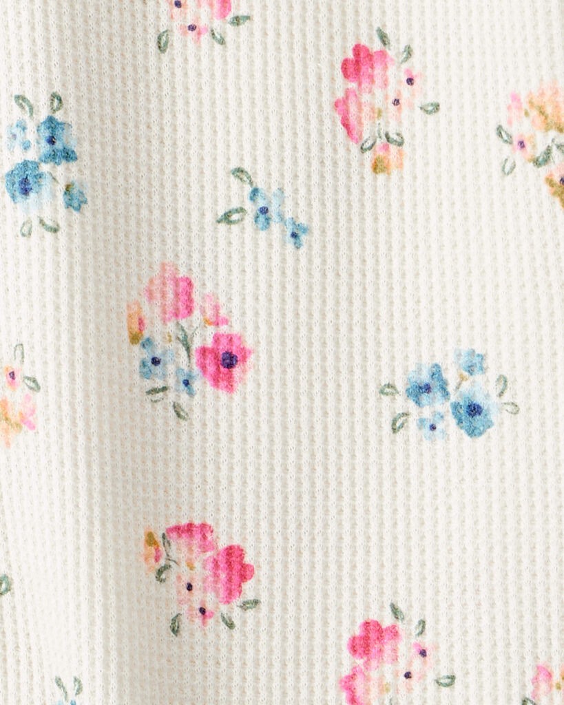 slide 2 of 2, Carter's Toddler Girl Floral Cotton Long-Sleeve Snug Fit 1-Piece Pajamas - White White 2T, 1 ct