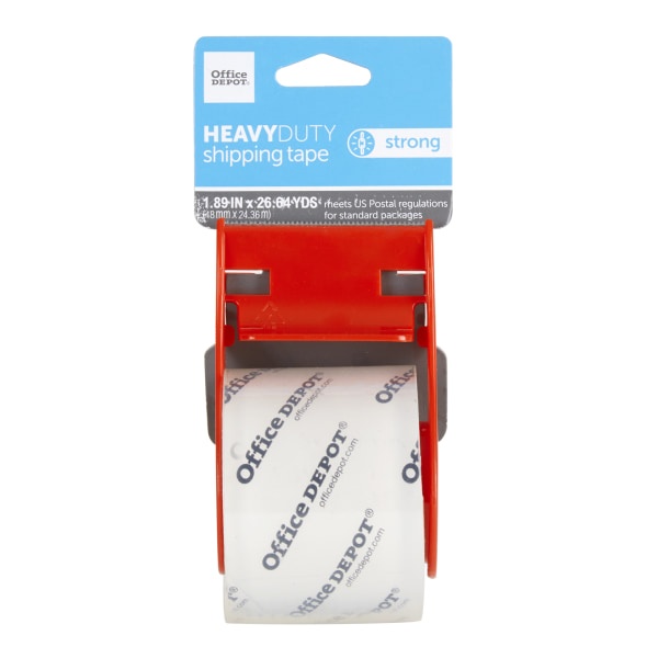 slide 1 of 2, Office Depot Brand Heavy-Duty Shipping Tape With Dispenser, 1-15/16'' X 26-11/16 Yd, Clear, 1 ct