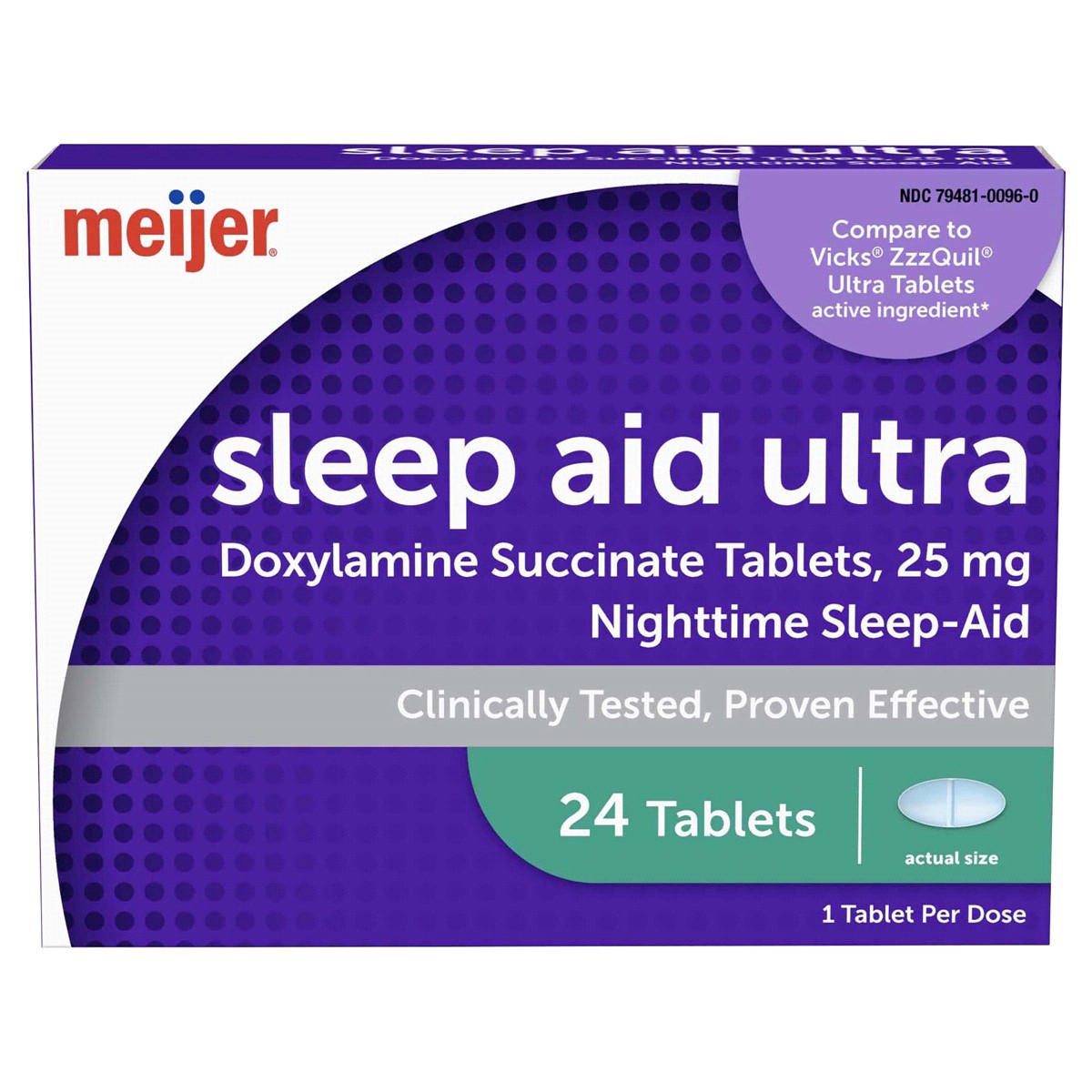 slide 1 of 25, Meijer Doxy Succinate Sleep Aid Tablets 24S, 1 ct