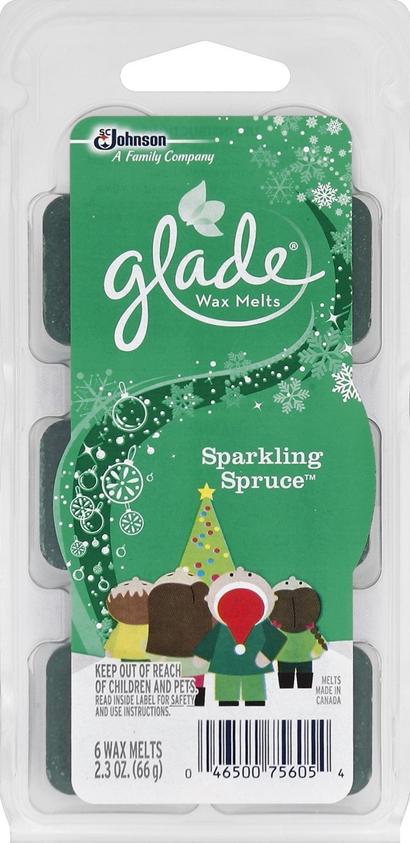slide 2 of 2, Glade Holiday Collection Wax Melts Sparkling Spruce, 6 ct; 2.3 oz