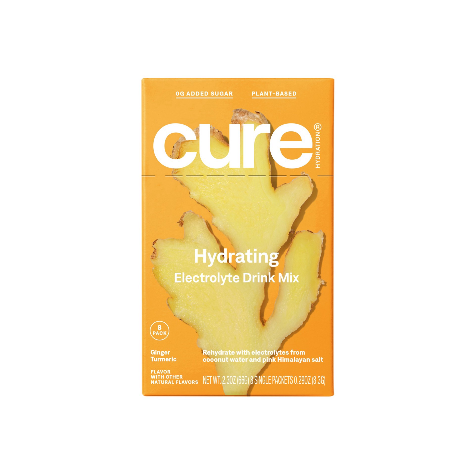 slide 1 of 1, Cure Hydration Ginger Turmeric Electrolyte Drink Mix, 8 ct