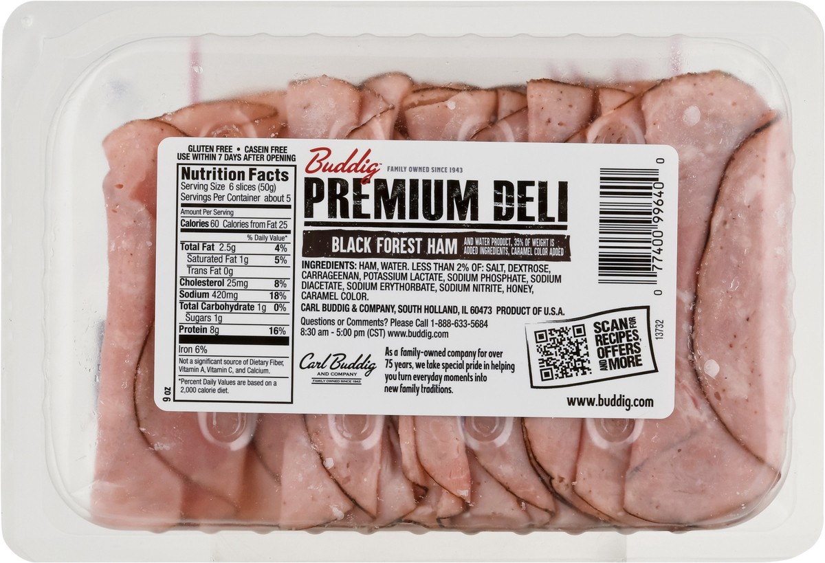 slide 6 of 9, Buddig Premium Deli Black Forest Black Forest Ham 9 oz, 9 oz