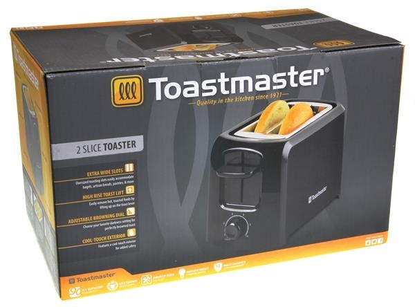 slide 1 of 1, Toastmaster 2-Slice Toaster, Black, 1 ct