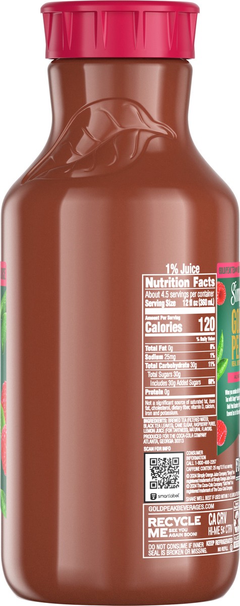 slide 7 of 11, Simply Gold Peak - Tea & Raspberry Bottle, 52 fl oz, 52 fl oz