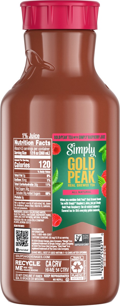 slide 8 of 11, Simply Gold Peak - Tea & Raspberry Bottle, 52 fl oz, 52 fl oz