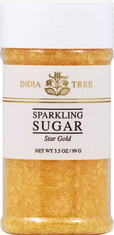 slide 1 of 2, India Tree Star Gold Sparkling Sugar, 3.5 oz