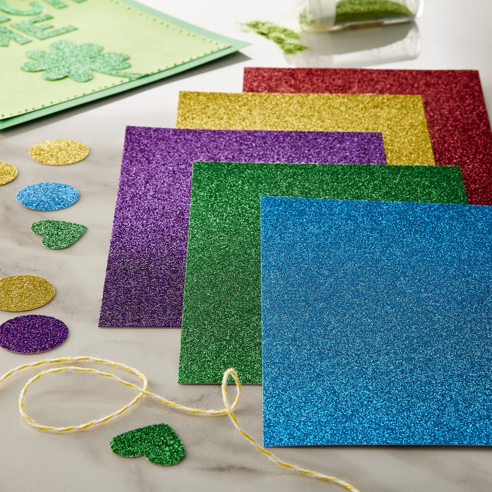 slide 2 of 3, Rainbow Glitter Cardstock Paper Pad By Recollections, 4.5" X 7", 4.5 in x 7 in