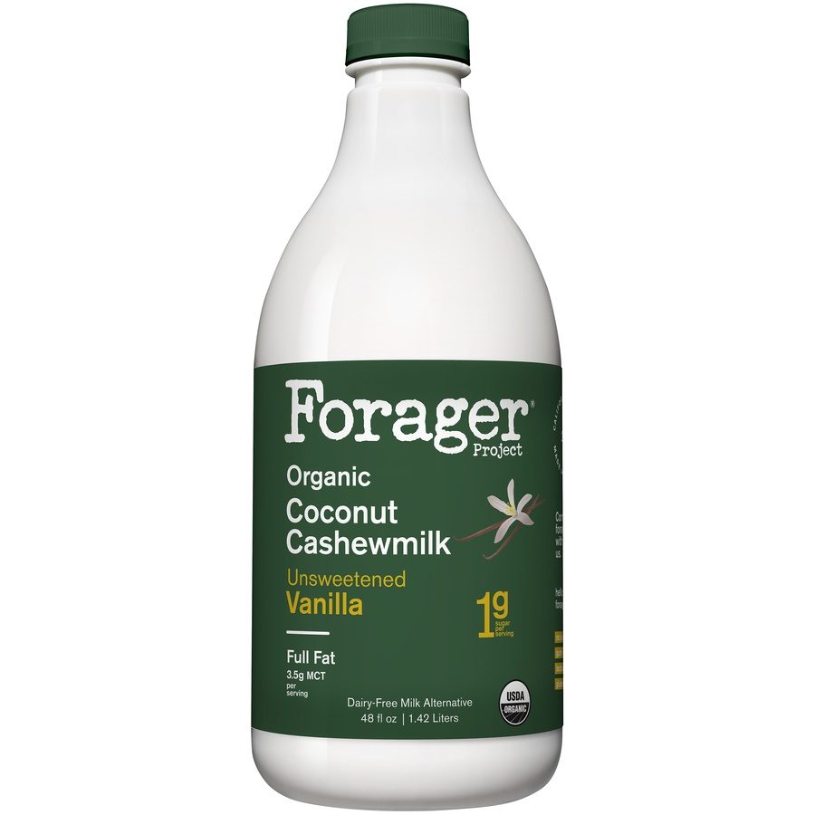 slide 1 of 1, Forager Project Unsweetened Full Fat Vanilla Cashew Milk, 48 oz