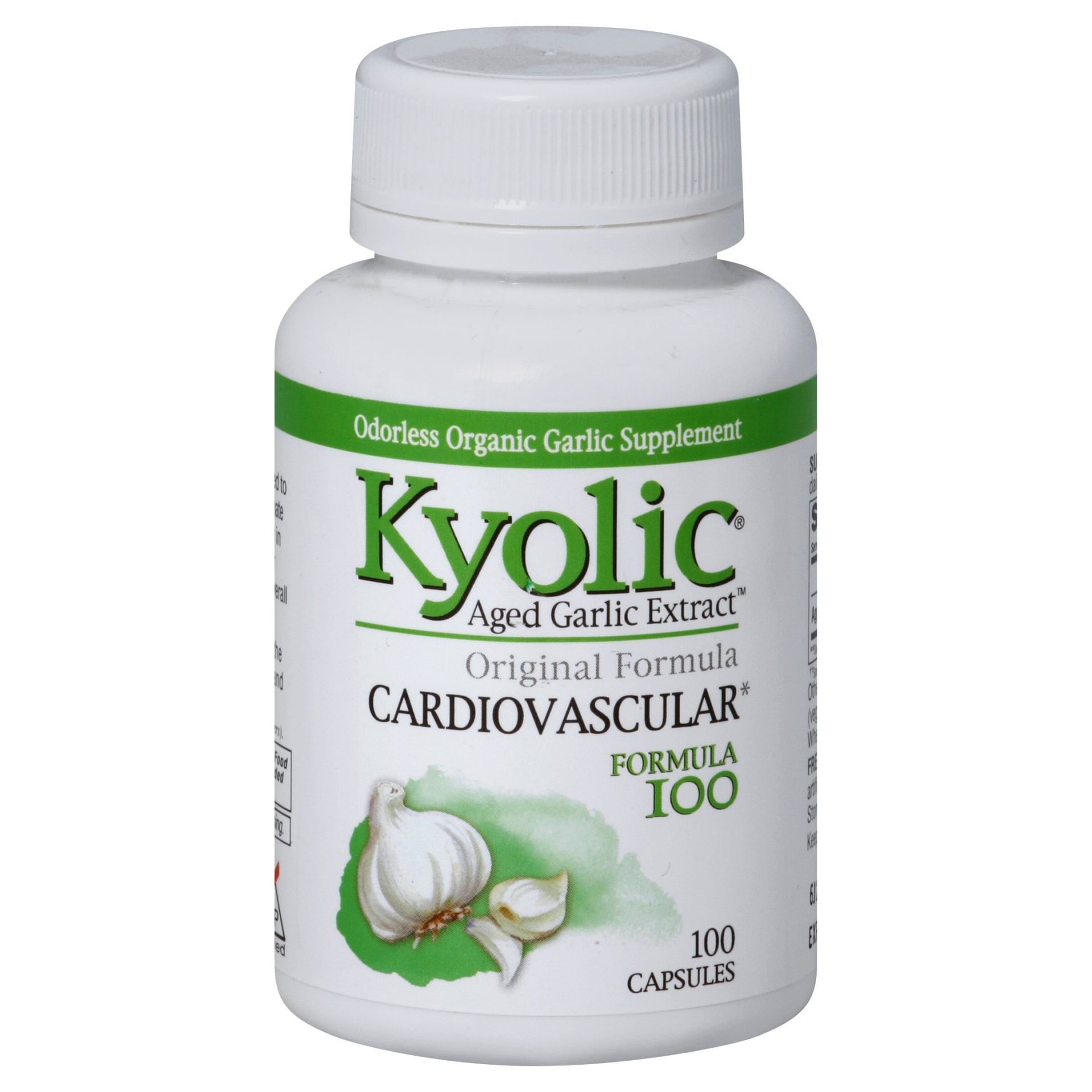 slide 1 of 1, Kyolic Odorless Aged Garlic Extract Original Cardiovascular Formula 100 Yeast-Free Capsules, 100 ct
